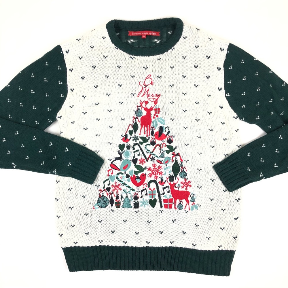 Christmas Sweater Green Tree Knit